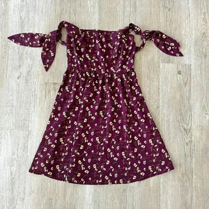 Womens Xhilaration Burgundy Floral Dress - M
